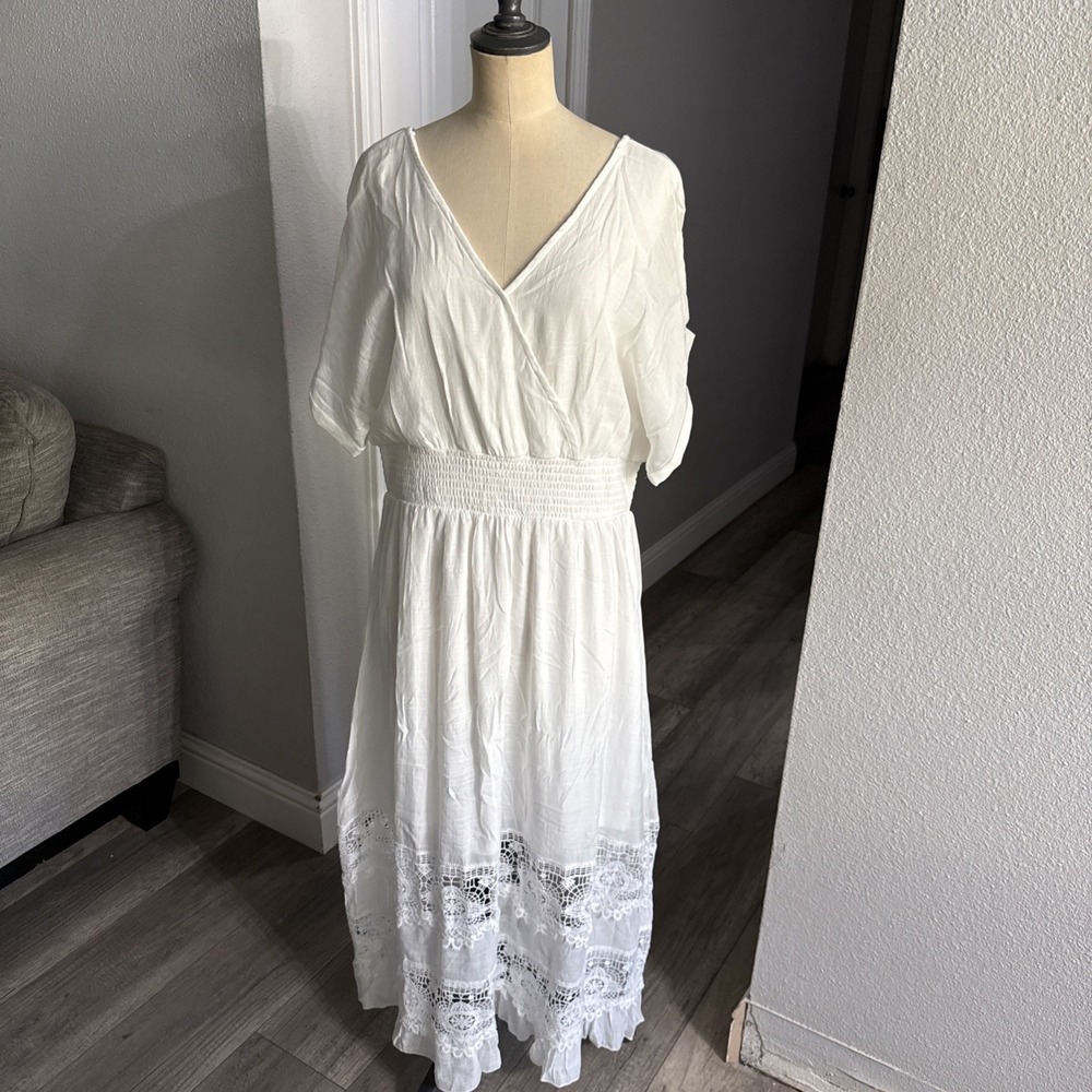 Anthropologie J Gee XL Maxi Dress Cottagecore Romantic Beach Coquette Feminine - Picture 1 of 10